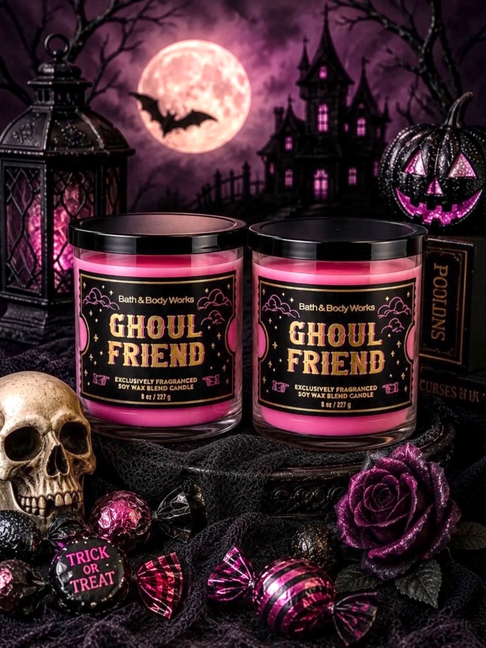 Bath & Body Works NEW Ghoul Friend Single Wick Candles Lot of 2 Halloween NIB